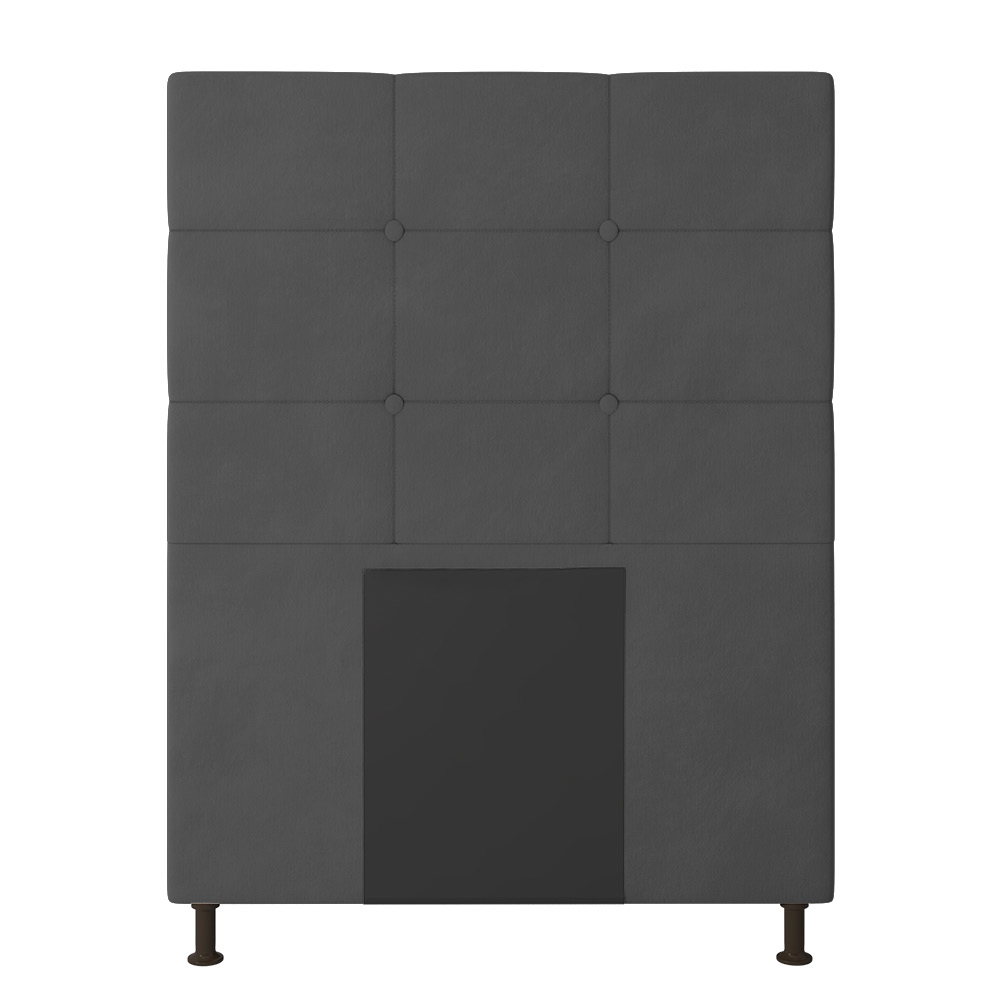 Cabeceira Stambul Para Cama Box Solteiro 90 cm Suede Grafite - D'Rossi