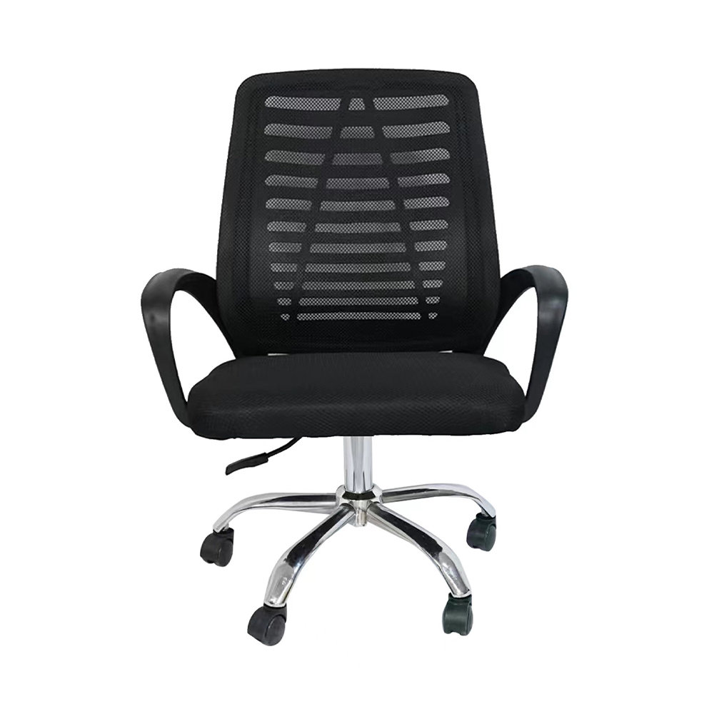 Cadeira Escritório kit 2 León Preto Base Giratória Cromada R02 - D'Rossi