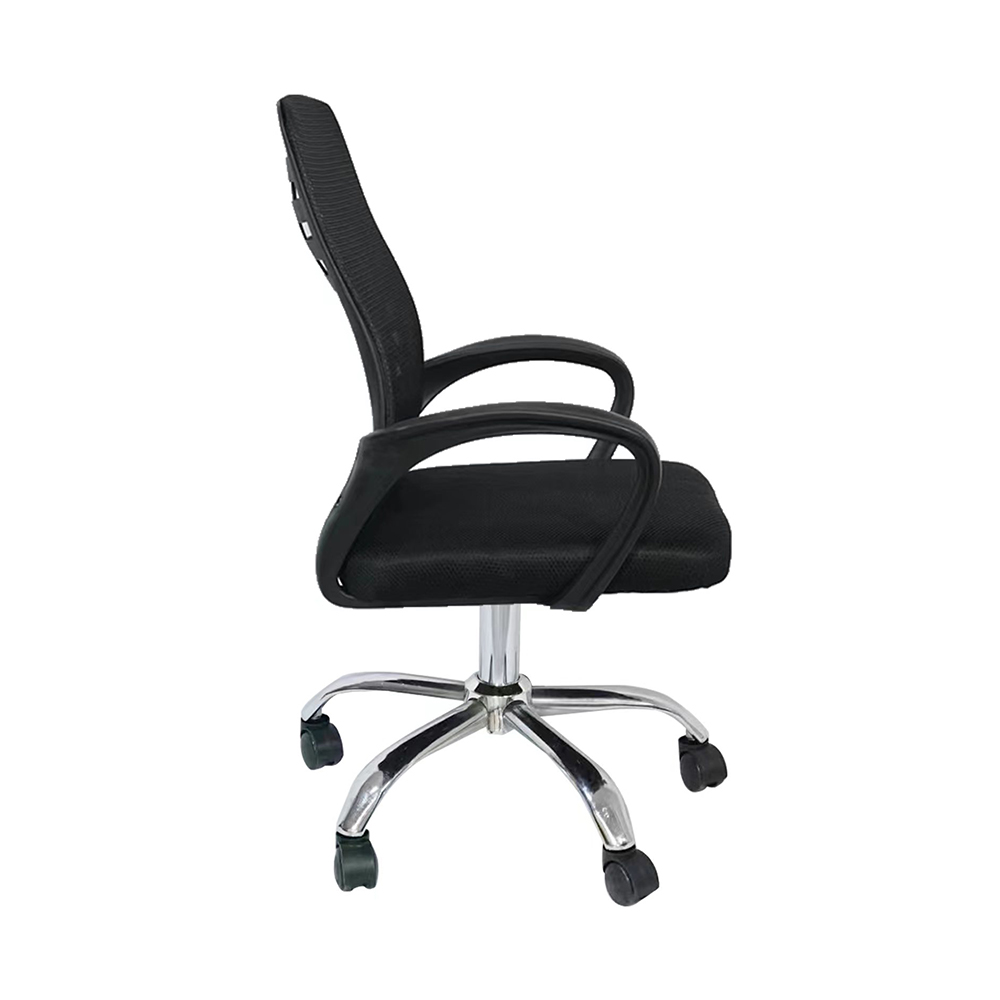 Cadeira Escritório kit 2 León Preto Base Giratória Cromada R02 - D'Rossi