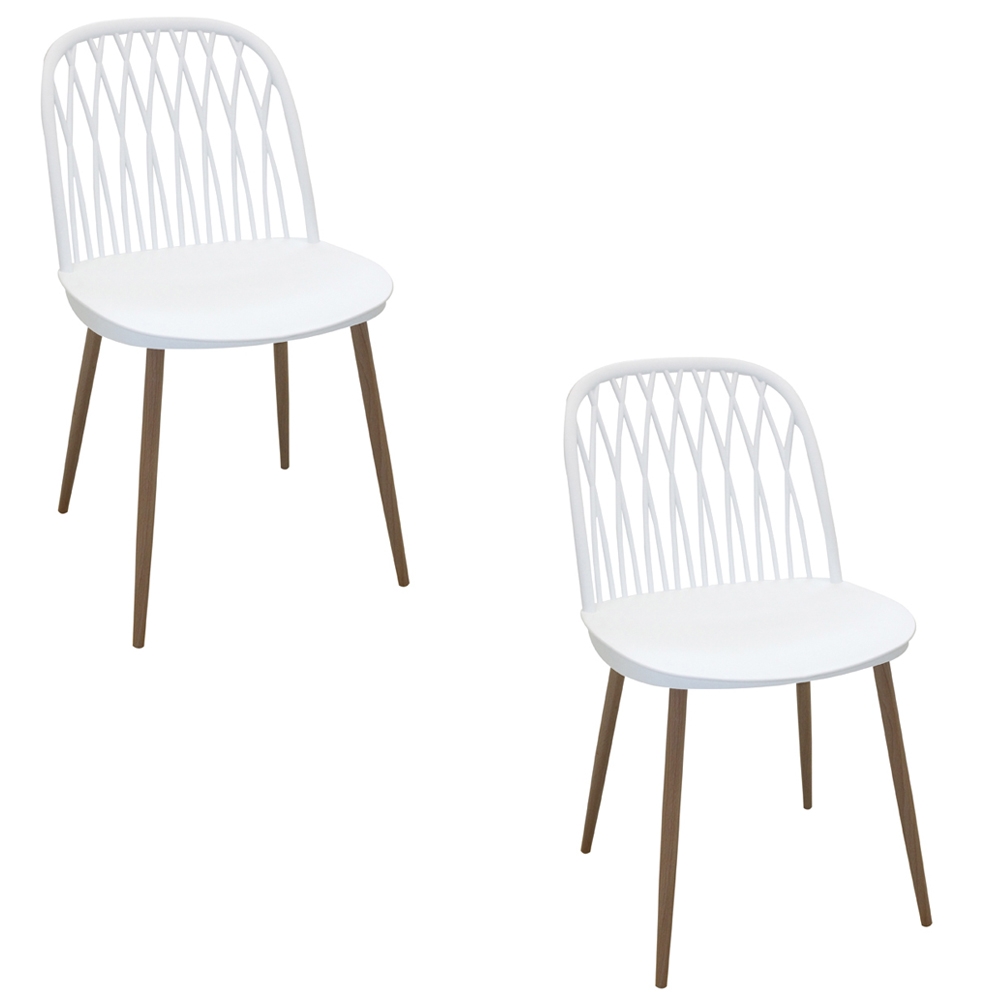Cadeira Sala de Jantar Pé Palito Madeira Kit 2 Elis Branco R02 - D'Rossi