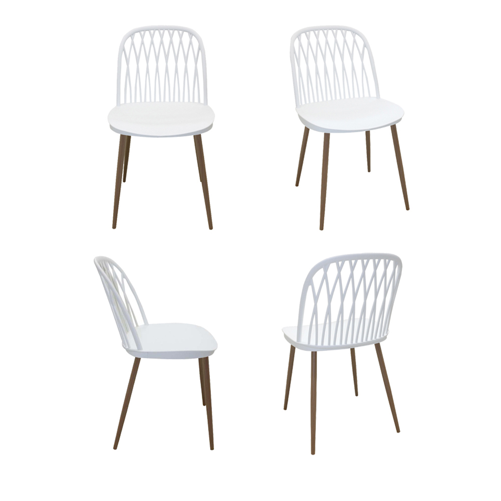 Cadeira Sala de Jantar Pé Palito Madeira Kit 4 Elis Branco R02 - D'Rossi