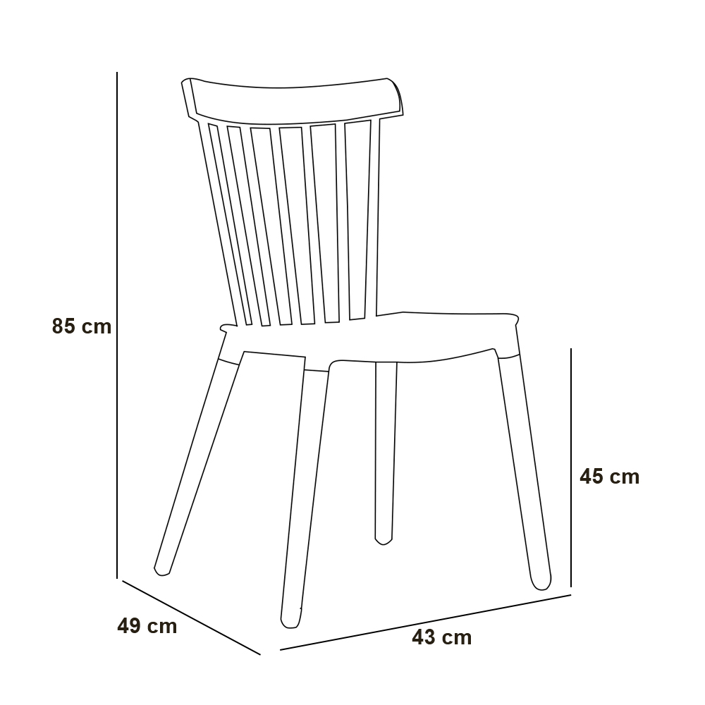 Cadeira Sala de Jantar Pé Palito Madeira Kit 4 Tóquio Branco R02 - D'Rossi