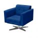 Conjunto Namoradeira 2 Lugares e 01 Poltrona Giratória Elisa Suede Azul Royal Base Cromada - D'Rossi