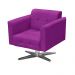 Conjunto Namoradeira 2 Lugares e 01 Poltrona Giratória Elisa Suede Roxo Base Cromada - D'Rossi