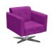 Conjunto Namoradeira 2 Lugares e 01 Poltrona Giratória Elisa Suede Roxo Base Cromada - D'Rossi