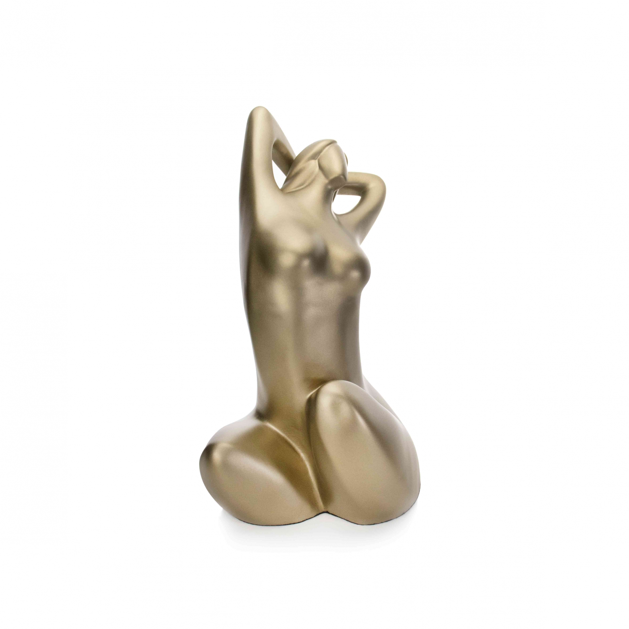 Escultura Decorativa Eva em Cerâmica Ouro Velho 39x21x25 cm - D'Rossi