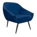 Kit 02 Poltronas Giovana Suede Azul Royal Pés Palito Ferro D'Rossi