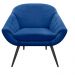 Kit 02 Poltronas Giovana Suede Azul Royal Pés Palito Ferro D'Rossi