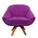 Kit 02 Poltronas Giovana Suede Roxo Base Giratória - D'Rossi