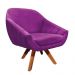 Kit 02 Poltronas Giovana Suede Roxo Base Giratória - D'Rossi