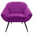 Kit 02 Poltronas Giovana Suede Roxo Pés Palito Ferro D'Rossi