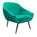Kit 02 Poltronas Giovana Suede Verde Turquesa Pés Palito Ferro D'Rossi
