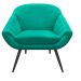 Kit 02 Poltronas Giovana Suede Verde Turquesa Pés Palito Ferro D'Rossi