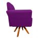 Kit 02 Poltronas Giratória Dora Suede Roxo Base Madeira - D'Rossi