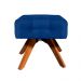 Kit 1 Poltrona com Puff Giratória Elisa Suede Azul Royal - D'Rossi