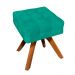Kit 1 Poltrona com Puff Giratória Elisa Suede Verde Turquesa - D'Rossi
