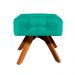 Kit 1 Poltrona com Puff Giratória Elisa Suede Verde Turquesa - D'Rossi