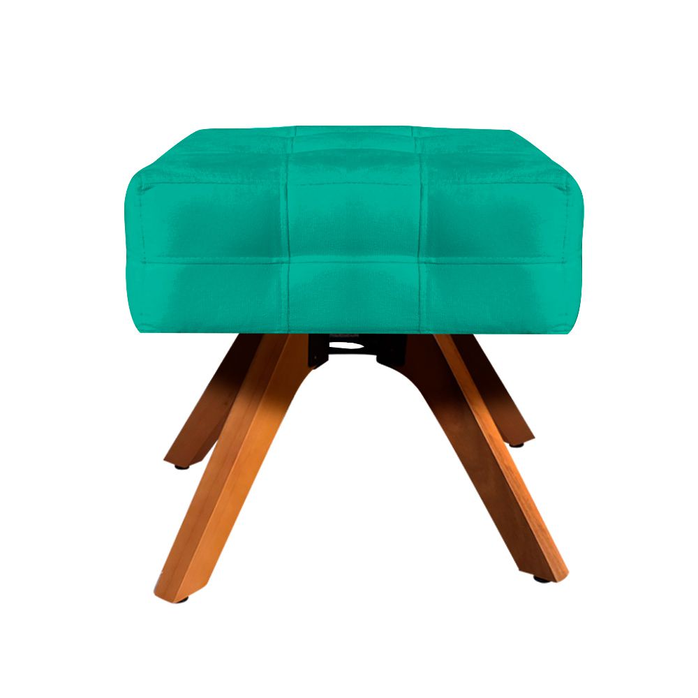 Kit 1 Poltrona com Puff Giratória Elisa Suede Verde Turquesa - D'Rossi