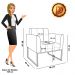 Kit 1 Sofá Namoradeira e 2 Poltronas Elisa Veludo Preto Base Metálica Industrial Dourado - D'Rossi