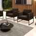 Kit 2 Poltronas Base Industrial Alta Preto Marisa Suede Marrom D03 - D?Rossi