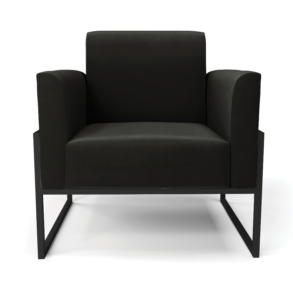 Kit 2 Poltronas Base Industrial Alta Preto Marisa Suede Preto D03 - D?Rossi