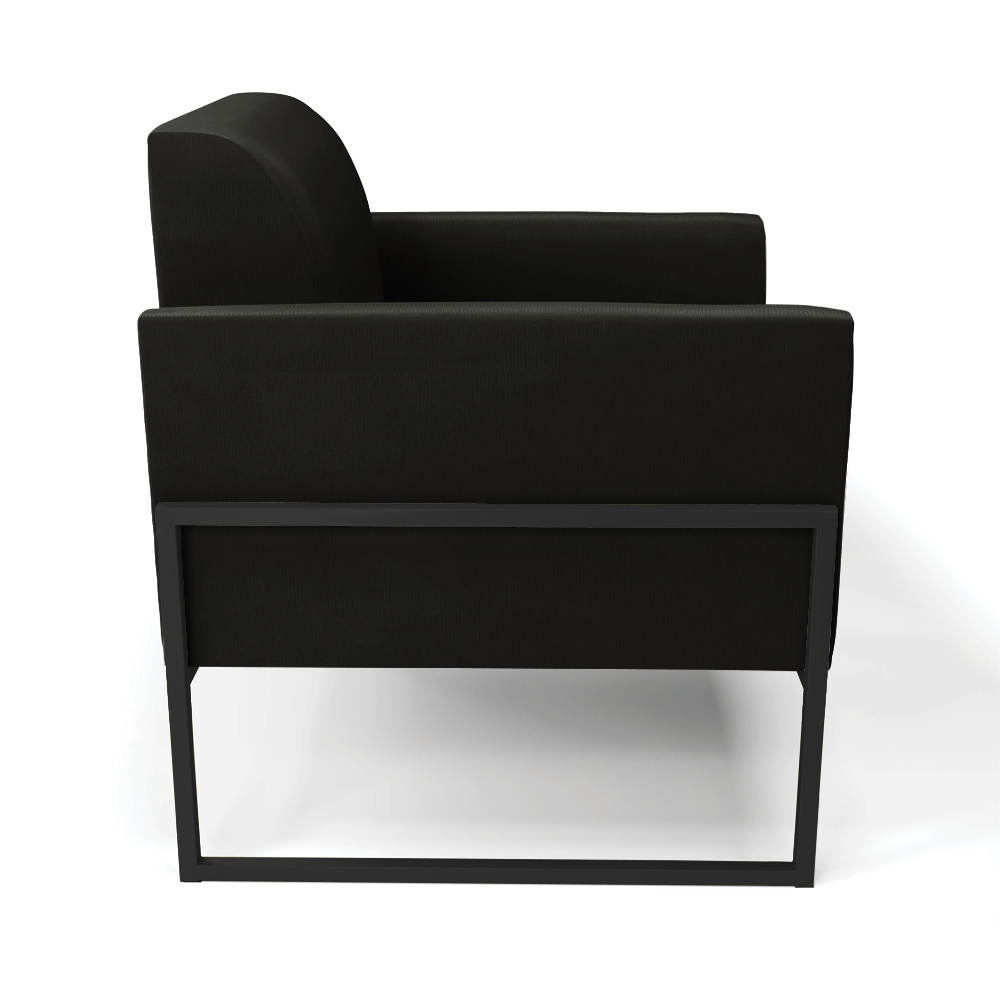 Kit 2 Poltronas Base Industrial Alta Preto Marisa Suede Preto D03 - D?Rossi