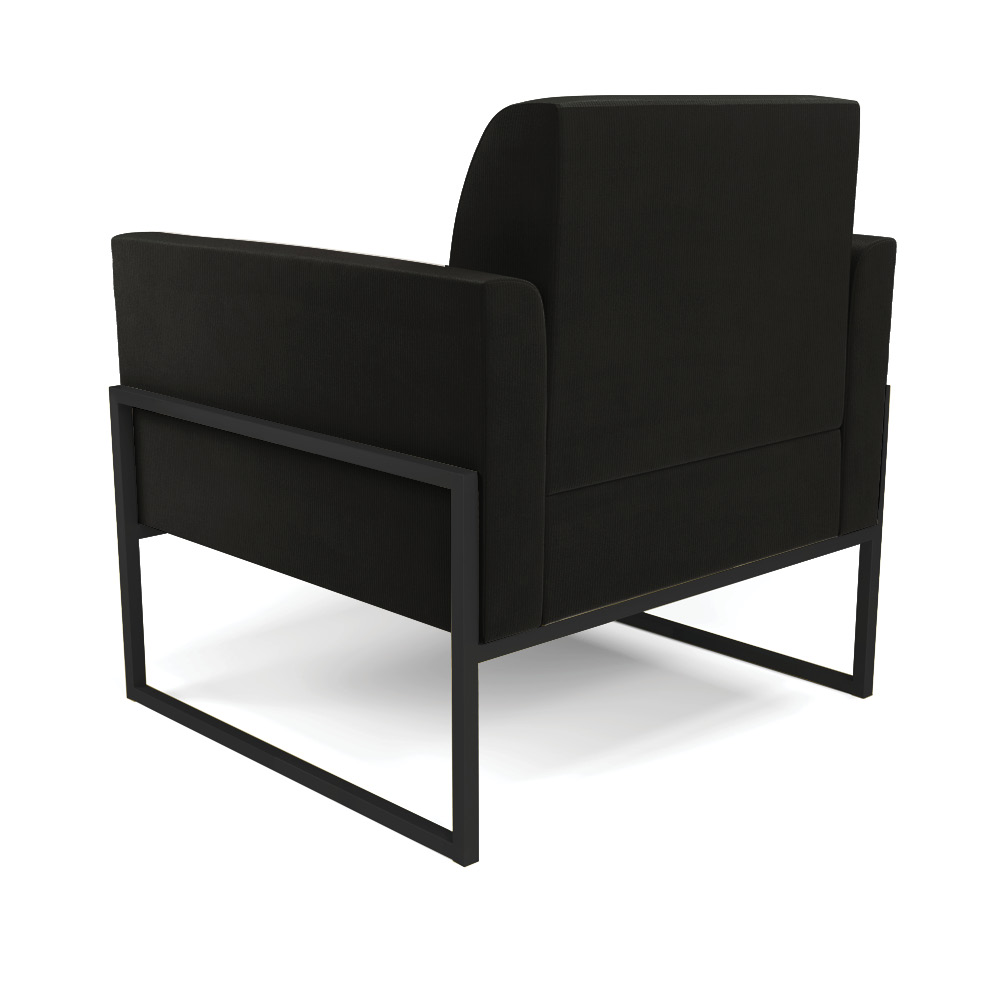 Kit 2 Poltronas Base Industrial Alta Preto Marisa Suede Preto D03 - D?Rossi