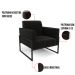 Kit 2 Poltronas Base Industrial Alta Preto Marisa Suede Preto D03 - D?Rossi