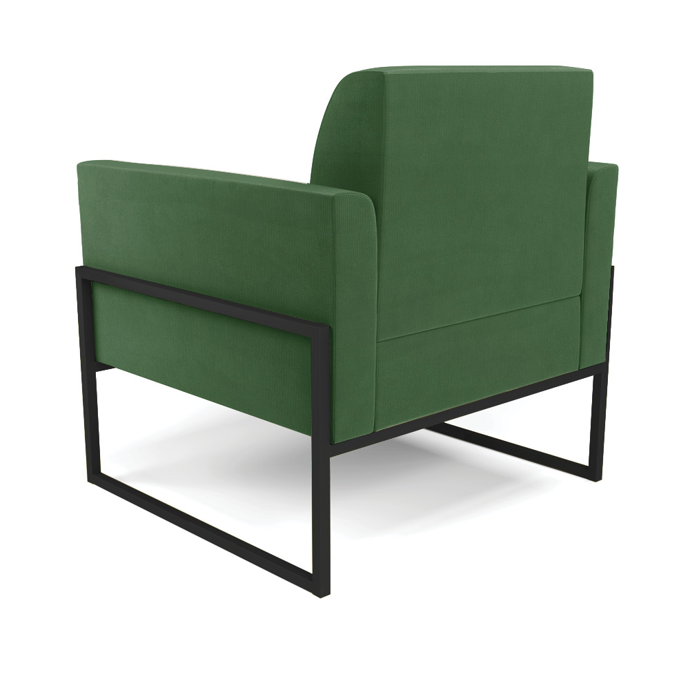 Kit 2 Poltronas Base Industrial Alta Preto Marisa Suede Verde D03 - D?Rossi