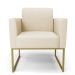 Kit 2 Poltronas Base Industrial Dourado Marisa Linho D03 - D'Rossi