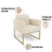 Kit 2 Poltronas Base Industrial Dourado Marisa Linho D03 - D'Rossi