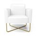 Kit 2 Poltronas Base X Industrial Dourado Marisa Corano Branco  D03 - D'Rossi