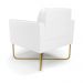 Kit 2 Poltronas Base X Industrial Dourado Marisa Corano Branco  D03 - D'Rossi