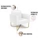 Kit 2 Poltronas Base X Industrial Dourado Marisa Corano Branco  D03 - D'Rossi