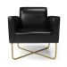 Kit 2 Poltronas Base X Industrial Dourado Marisa Corano Preto  D03 - D'Rossi