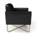 Kit 2 Poltronas Base X Industrial Dourado Marisa Corano Preto  D03 - D'Rossi