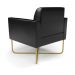 Kit 2 Poltronas Base X Industrial Dourado Marisa Corano Preto  D03 - D'Rossi