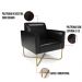 Kit 2 Poltronas Base X Industrial Dourado Marisa Corano Preto  D03 - D'Rossi