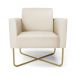Kit 2 Poltronas Base X Industrial Dourado Marisa Corino Bege  D03 - D'Rossi