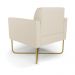 Kit 2 Poltronas Base X Industrial Dourado Marisa Corino Bege  D03 - D'Rossi
