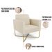 Kit 2 Poltronas Base X Industrial Dourado Marisa Corino Bege  D03 - D'Rossi