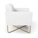 Kit 2 Poltronas Base X Industrial Dourado Marisa Corino Branco  D03 - D'Rossi