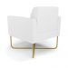 Kit 2 Poltronas Base X Industrial Dourado Marisa Corino Branco  D03 - D'Rossi