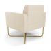 Kit 2 Poltronas Base X Industrial Dourado Marisa Linho Bege A19  D03 - D'Rossi