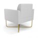 Kit 2 Poltronas Base X Industrial Dourado Marisa Linho Cinza A05  D03 - D'Rossi