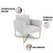 Kit 2 Poltronas Base X Industrial Dourado Marisa Linho Cinza A05  D03 - D'Rossi