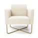 Kit 2 Poltronas Base X Industrial Dourado Marisa Veludo Bege  D03 - D'Rossi