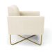 Kit 2 Poltronas Base X Industrial Dourado Marisa Veludo Bege  D03 - D'Rossi