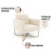 Kit 2 Poltronas Base X Industrial Dourado Marisa Veludo Bege  D03 - D'Rossi