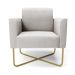 Kit 2 Poltronas Base X Industrial Dourado Marisa Veludo Cinza  D03 - D'Rossi